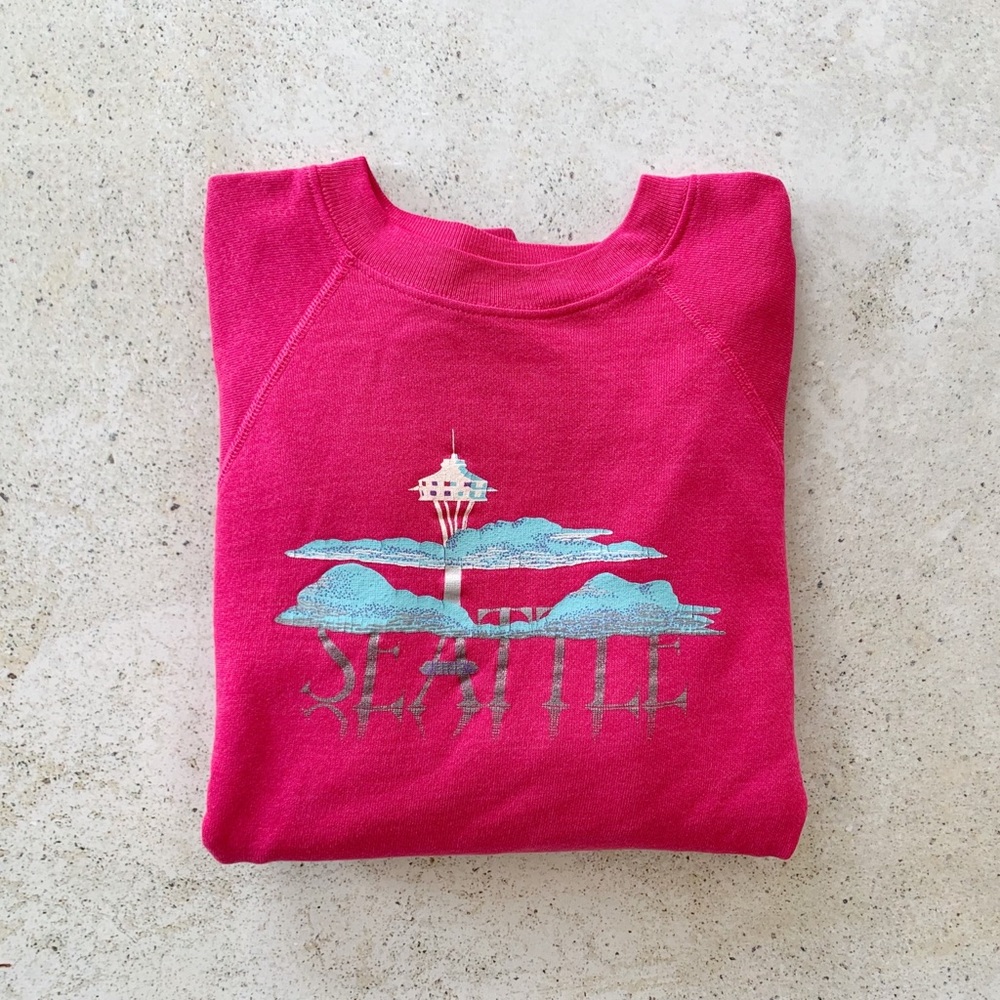 💕 VINTAGE SEATTLE Sweatshirt 80’s Pullover Raglan